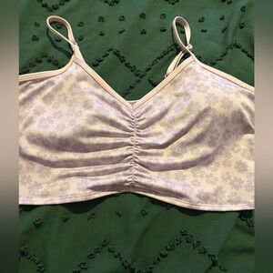 PINK Victoria's Secret Lavender Floral Ruched Camisole Bralette